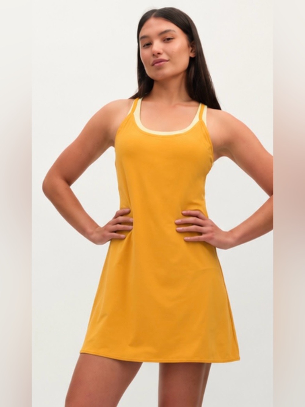 Outdoor Voices The Exercise Dress Small Marigold Gold Athletic Tennis Pickleball